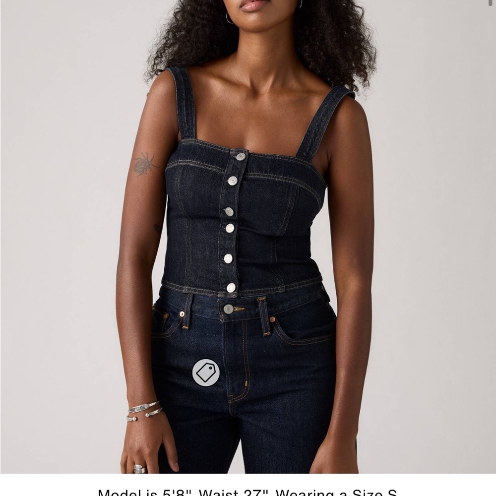 NWT Levi’s Women's Dark Denim Blue Drea Corset Top